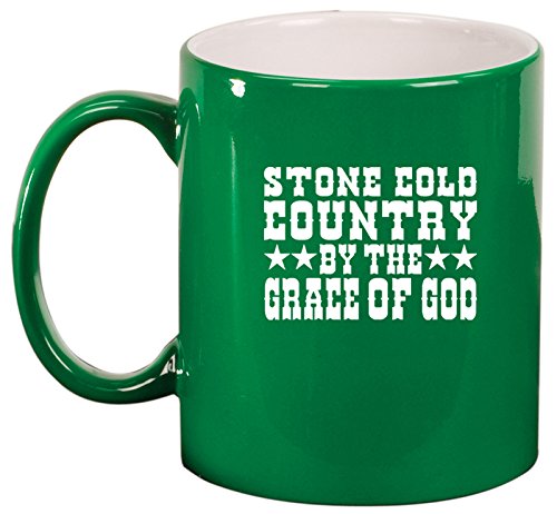 Ceramic Coffee Tea Mug Stone Cold Country (Green)