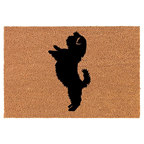 Coir Doormat Front Door Mat New Home Closing Housewarming Gift Shih Tzu Standing (24" x 16" Small)
