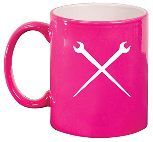 Ceramic Coffee Tea Mug Cup Spud Wrenches Iron Worker (Pink)