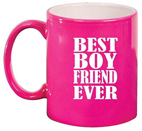 Ceramic Coffee Tea Mug Cup Best Boyfriend Ever (Pink)