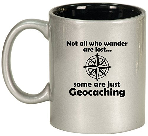 Ceramic Coffee Tea Mug Cup Geocaching (Silver)