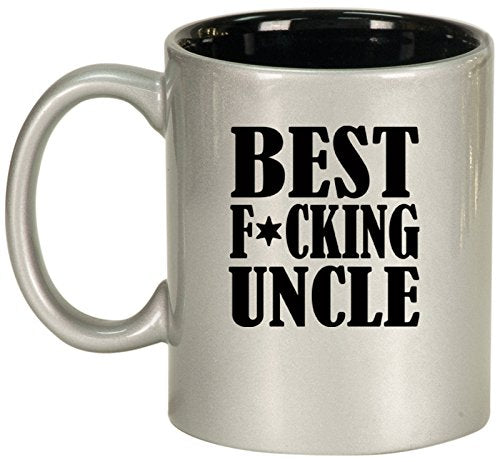 Ceramic Coffee Tea Mug Cup Best F ing Uncle (Silver)