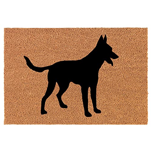 Coir Doormat Front Door Mat New Home Closing Housewarming Gift Belgian Malinois (24" x 16" Small)