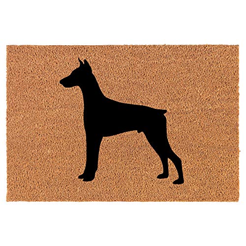 Coir Doormat Front Door Mat New Home Closing Housewarming Gift Doberman (24" x 16" Small)