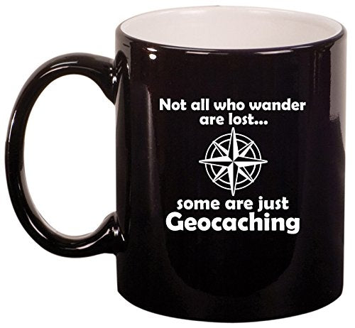 Ceramic Coffee Tea Mug Cup Geocaching (Black)