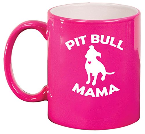 Ceramic Coffee Tea Mug Cup Pit Bull Mama (Pink)