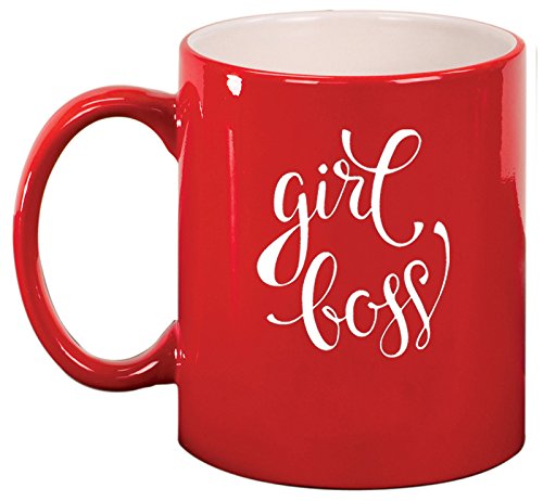 Ceramic Coffee Tea Mug Cup Girl Boss (Red)