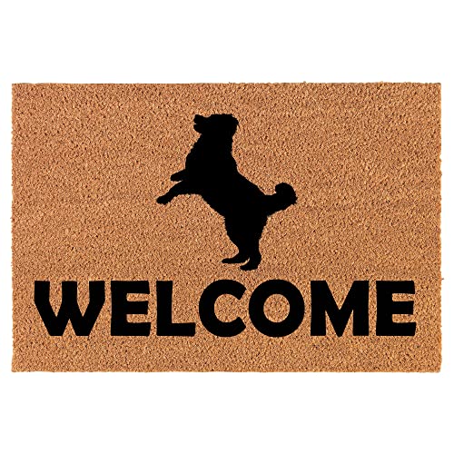 Coir Doormat Front Door Mat New Home Closing Housewarming Gift Welcome Bernese Mountain Dog (24" x 16" Small)