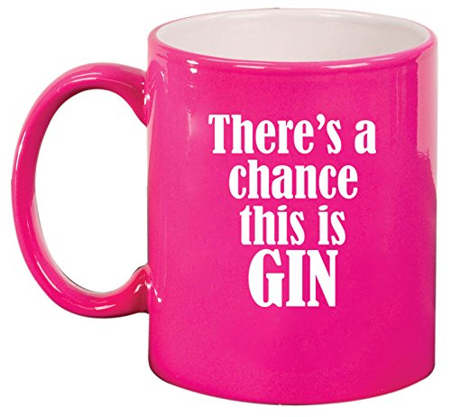 Ceramic Coffee Tea Mug Cup There's A Chance This Is Gin (Pink)