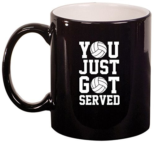 Ceramic Coffee Tea Mug You Just Got Served Volleyball (Black)