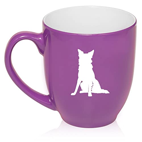 16 oz Large Bistro Mug Ceramic Coffee Tea Glass Cup Border Collie (Purple),MIP
