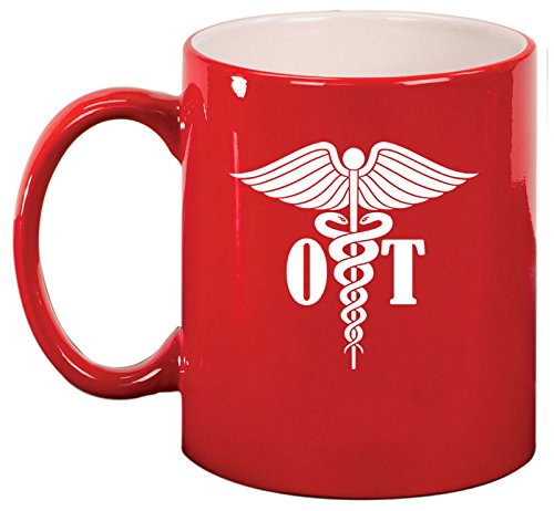 Ceramic Coffee Tea Mug Cup OT Occupational Therapy (Red)