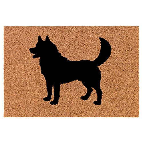 Coir Doormat Front Door Mat New Home Closing Housewarming Gift Husky (24" x 16" Small)