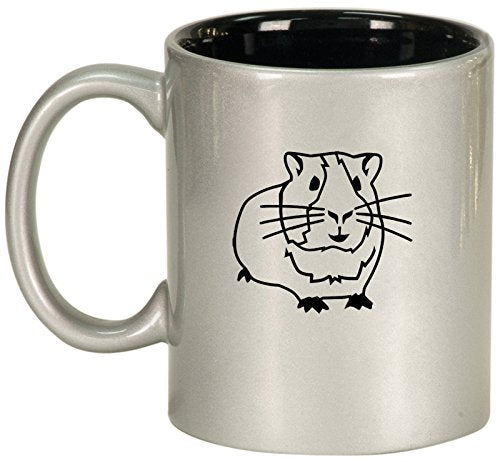 Ceramic Coffee Tea Mug Guinea Pig (Silver)