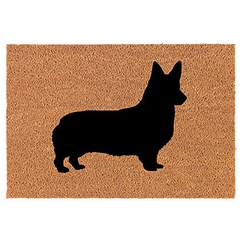 Coir Doormat Front Door Mat New Home Closing Housewarming Gift Corgi (24" x 16" Small)
