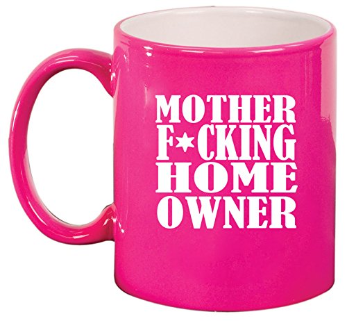 Ceramic Coffee Tea Mug Cup Mother F ing Home Owner House Warming (Pink)