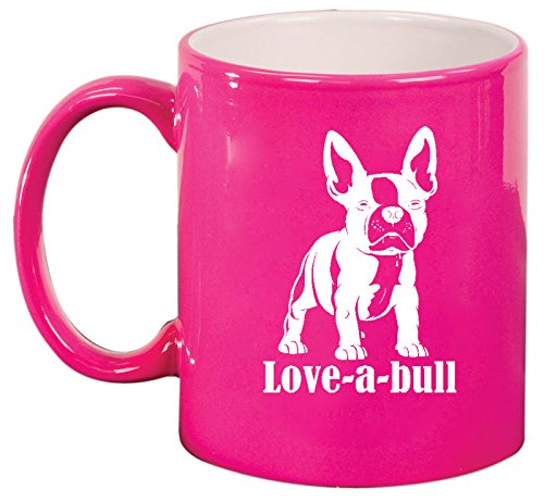 Ceramic Coffee Tea Mug Cup Love-a-bull French Bulldog (Pink)
