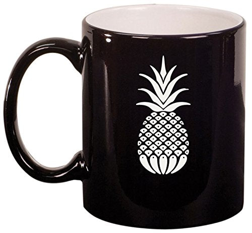 Ceramic Coffee Tea Mug Cup Pineapple (Black)
