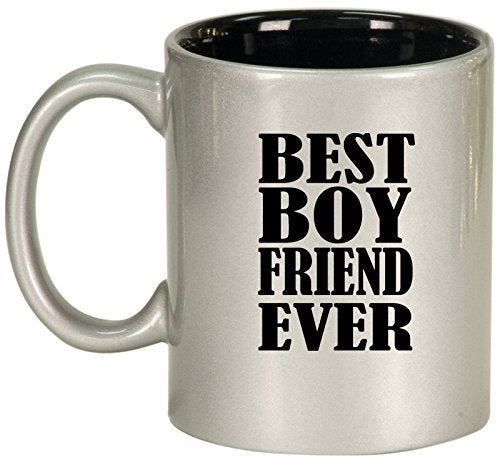Ceramic Coffee Tea Mug Cup Best Boyfriend Ever (Silver)