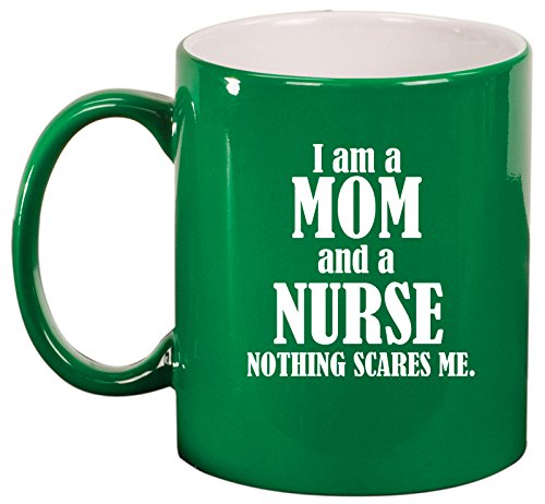 Ceramic Coffee Tea Mug Cup Nurse Mom (Green)