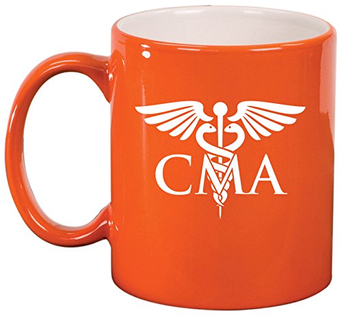 Ceramic Coffee Tea Mug Cup CMA Certified Medical Assistant (Orange)