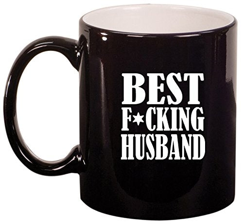Ceramic Coffee Tea Mug Cup Best F ing Husband (Black)