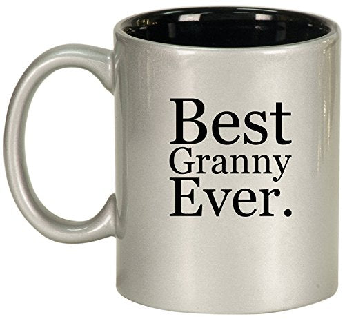 Ceramic Coffee Tea Mug Cup Best Granny Ever (Silver)