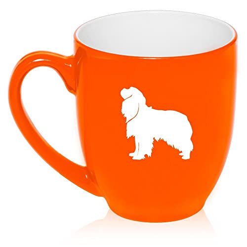 16 oz Large Bistro Mug Ceramic Coffee Tea Glass Cup Cavalier King Charles Spaniel (Orange),MIP