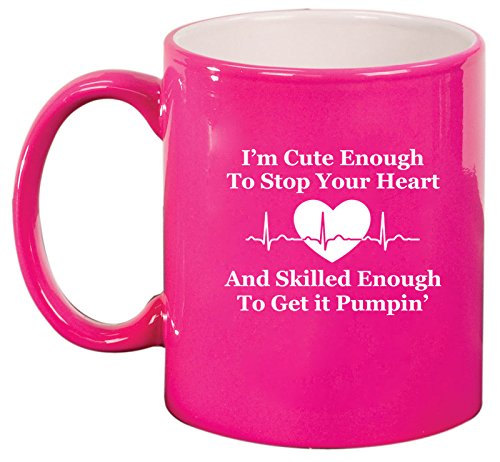 Cute Skilled Nurse Ceramic Coffee Tea Mug Cup (Hot Pink)