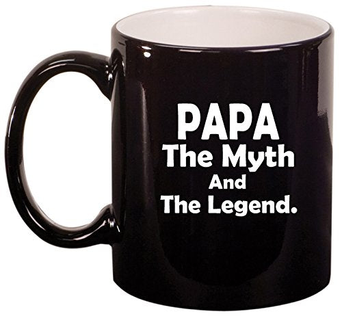 Ceramic Coffee Tea Mug Cup Papa Myth Legend (Black)