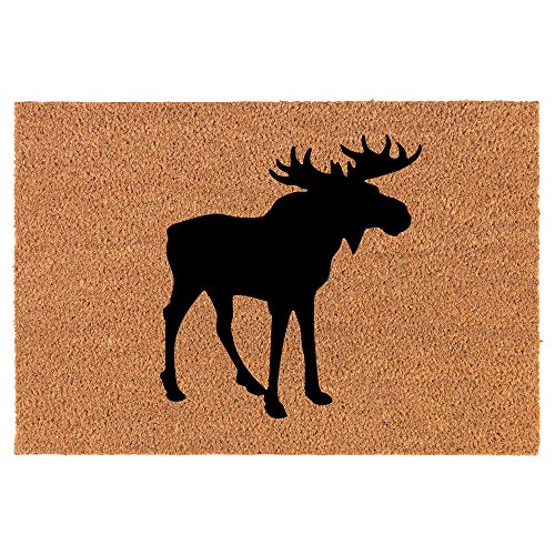 Coir Doormat Front Door Mat New Home Closing Housewarming Gift Moose (24" x 16" Small)