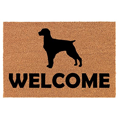 Coir Doormat Front Door Mat New Home Closing Housewarming Gift Welcome Brittany Spaniel Dog (24" x 16" Small)