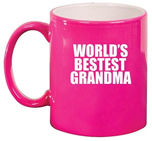 Ceramic Coffee Tea Mug World's Best Grandma (Hot Pink)