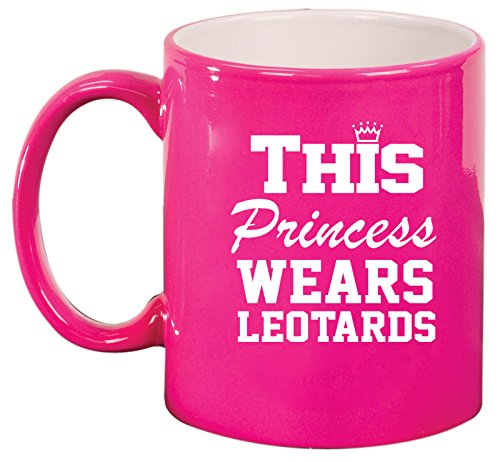 Ceramic Coffee Tea Mug Cup This Princess Wears Leotards Gymnastics (Pink)