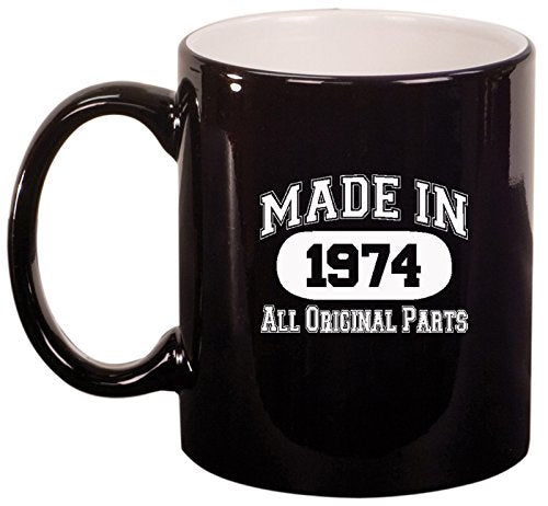 Ceramic Coffee Tea Mug Made in 1974 (Black)