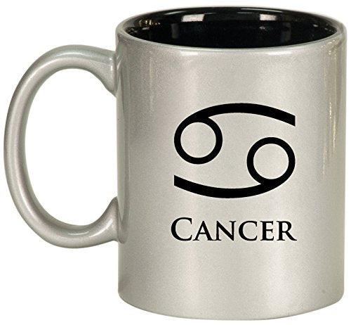 Ceramic Coffee Tea Mug Cup Cancer (Silver)