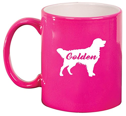 Ceramic Coffee Tea Mug Golden Retriever 'Golden' (Pink)
