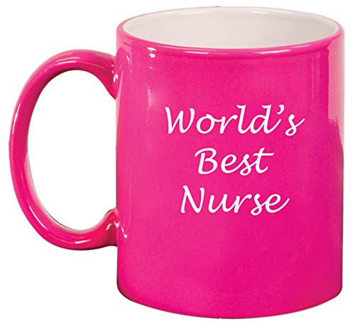 Ceramic Coffee Tea Mug World's Best Nurse (Hot Pink)