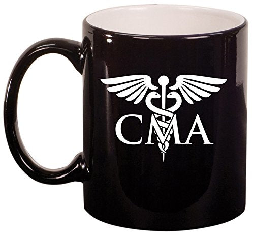 Ceramic Coffee Tea Mug Cup CMA Certified Medical Assistant (Black)