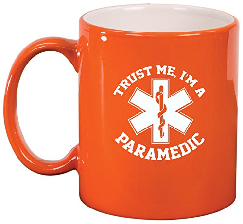 Ceramic Coffee Tea Mug EMT Trust Me I'm A Paramedic (Orange)