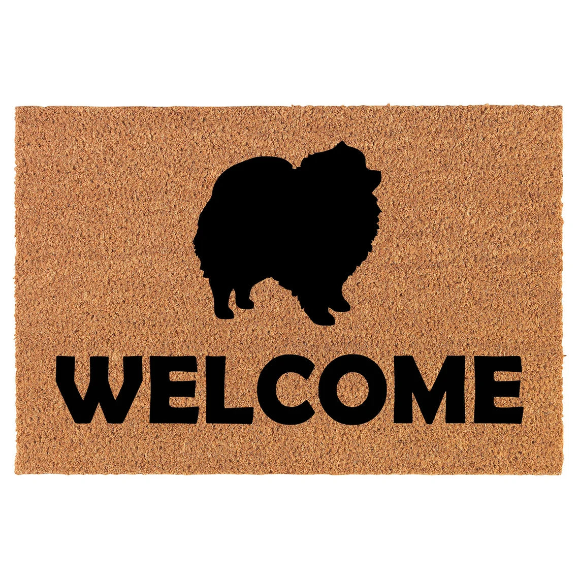 Coir Doormat Front Door Mat New Home Closing Housewarming Gift Welcome Pomeranian (30" x 18" Standard)