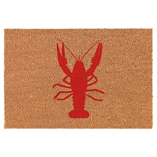 Coir Doormat Front Door Mat New Home Closing Housewarming Gift Red Lobster (24" x 16" Small)