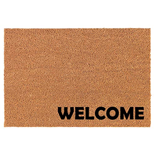 Coir Doormat Front Door Mat New Home Closing Housewarming Gift Welcome Corner (24" x 16" Small)
