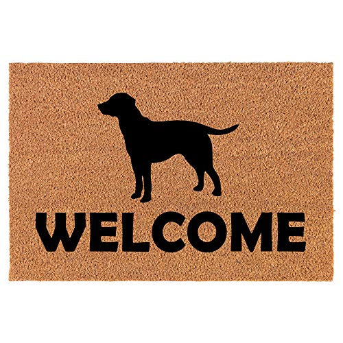 Coir Doormat Front Door Mat New Home Closing Housewarming Gift Welcome Lab Labrador Retriever (24" x 16" Small)