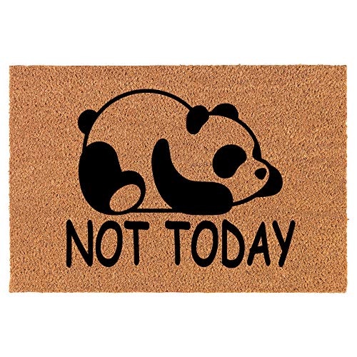 Coir Doormat Front Door Mat New Home Closing Housewarming Gift Panda Not Today Funny (24" x 16" Small)