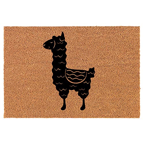 Coir Doormat Front Door Mat New Home Closing Housewarming Gift Cute Llama (24" x 16" Small)