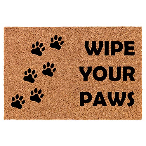 Coir Doormat Front Door Mat New Home Closing Housewarming Gift Wipe Your Paws Funny (30" x 18" Standard)
