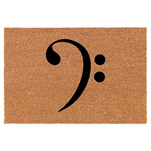 Coir Doormat Front Door Mat New Home Closing Housewarming Gift Bass Clef (24" x 16" Small)