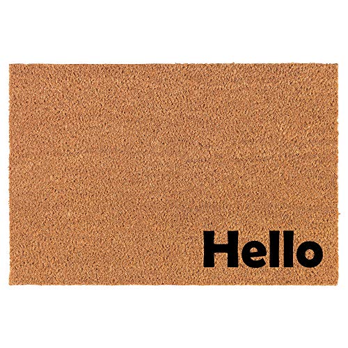 Coir Doormat Front Door Mat New Home Closing Housewarming Gift Hello Corner (30" x 18" Standard)