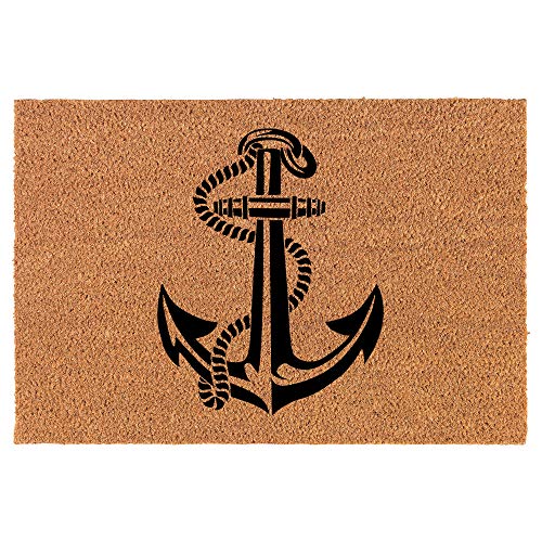 Coir Doormat Front Door Mat New Home Closing Housewarming Gift Anchor with Rope (24" x 16" Small)